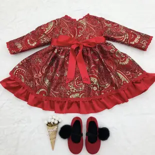 【蒔光│日嚐 抓周用品租借】 🎈慶開幕🎈抓周衣服租借(加價) 女寶寶手工刺繡宮廷風洋裝 (秋冬款)