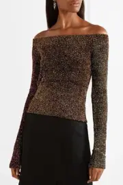 $395 NWT Alexander McQueen MCQ metallic knitted sweater