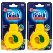 2x Finish 4ml Dishwashing Hanging Freshener w/ Clip for Dishwasher Lemon & Lime