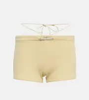 [Didu] Didu Tie-detail fleece shorts AU 12 beige