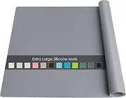 Extra Large Silicone Table Mat, Silicone Mat for Crafts Kids Dinner Placemat Desk Countertop Waterproof Protector Heat Insulation Kitchen Pastry Rolling Dough Pad (Dark Gray, 23.6 inchx15.7 inch)