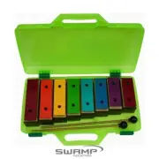 Opus Percussion 8-Note Resonator Bell Set in Plastic Case with Mallets Coloured