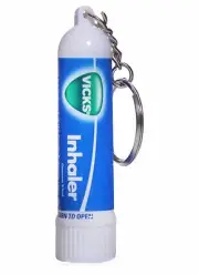 2X WITH KEYCHAIN Vicks Inhaler Allergy Nasal Blocked Nose Relief Congestion USA