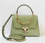 MICHAEL KORS SERENA SMALL FLAP TOP HANDLE CHAIN CROSSBODY BAG MK LIGHT SAGE