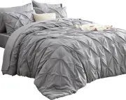 Bedsure Queen Comforter Set Grey - Bed in a Bag Size 7 Queen, 01 -