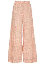 Free People Emmaline Printed Chiffon Trousers - Peach - L (UK16-UK18 / L) L (UK16-UK18 / L)