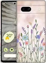 [SuzaCase] Back Case for Google Pixel 7A 5G, Google Pixel 7A 5G Case with Stylish Floral Watercolored Design Printed Cute, Sleek Durable Hardshell Protective Phone Case/Cover for Pixel 7A 5G