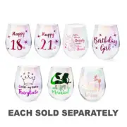 Aurora Rainbow in a Glass Dazzling Decal Stemless Wine Glass