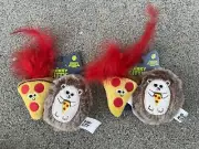 Lot of 2 Quirky Kitty Hedge Hog & Pizza Catnip Cats & Kitten Toys Kitty Pets