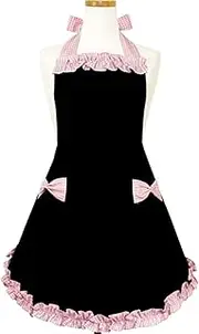 Hyzrz Cute Fashion Aprons for Women Girls Waitress Cooking Restaurant Kitchen Home Cooking Chef Bib Apron Dress Gift