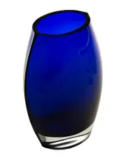 Barski Oval Shaped 12in Cobalt Vase