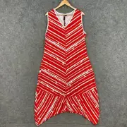 NEW TS Taking Shape Womens Dress Size S Small Plus Red Striped Sleeveless 43018