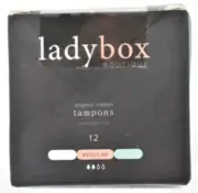ladybox Boutique Organic Cotton Tampons / Applicator - Free / Regular / 12ct