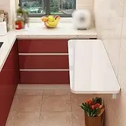 Folding Wood Wall Mounted Computer Desk for Home Office and Dining Table with Accessories (39x16in)