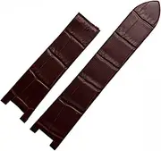 [DCALU] Leatehr Watchband 20 * 12mm Special Fit for Cartier Fit for Pasha W3108/HPI004 Women Watch Strap Bracelet Watch Accessories (Band Color : Brown, Band Width : No Buckle)