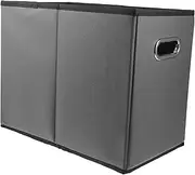 Tofficu Home Use Storage Box with Double Handles Versatile Organizer for Makeup Books Sundries Deep Grey File Box for Desktop Household Items