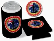 ANZAC GOING DOWN OF THE SUN AUSSIE FLAG STUBBY COOLER+FREE CAR STICKER 100x100mm