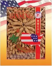 SKU #0135-8, Hsu's Ginseng Half Short Small #2 Cultivated American Ginseng Roots (8 oz = 227 gm/box), with one free single American ginseng tea bag, 135-8, 135.8