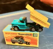 Matchbox Superfast Lesney #MB48-A Dodge Dumper Truck W/ Box 1970
