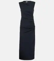 [Dorothee Schumacher] Dorothee Schumacher Emotional Essence draped midi dress AU 16 blue