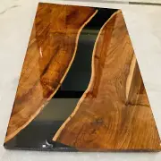 Black Epoxy Table Top, Epoxy Wooden Table, Epoxy Resin Table, Resin River Tops