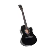 Karrera 40in Acoustic Cutaway Guitar Bonus Bag Strings Picks Winder Strap Black