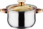 Kitchen Pot - Dessert Sauce Pot, Stock Cooking Pot | Two Handle Design Nonstick Stew Cooker Soup Maker with Transparent Lid, Food Cook Kitchen Supplies for Soup Noodle Stews Vegetables