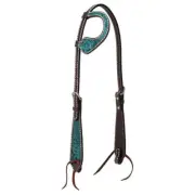 Carved Turquoise Flower 5/8'' One Ear Headstall