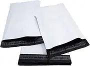 100 White Plastic Postal Mailing Bags - Quality Seal Polythene Self Seal Postage Post Mail Bags (10" x 14") (25cm x 35cm)