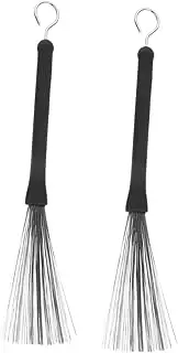 Levemolo 2pcs Retractable Drum Wire Brush Drumsticks for Percussion Instruments Stainless Steel Lightweight Design Versatile Use Enhanced Sound Quality