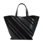 [Phoebe Philo] Phoebe Philo-Black Basket Cabas Calf Leather Shoulder Bag-Donna OS OS