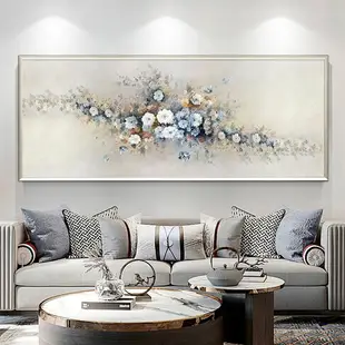 壁畫 牡丹純手繪油畫花卉壁畫現代簡約客廳背景墻裝飾畫輕奢臥室掛畫