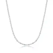 Sterling Silver 1.9mm 1+1 Bead Chain, 9"