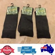 3 pairs loose top Bamboo socks diabetic anti bacterial anti odour Grey AU stock