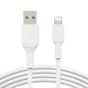 Belkin BoostCharge Lightning to USB A Cable (2m/6.6ft) - White (CAA001bt2MWH), 12W, 480Mbps, 8,000+ bends tested, Reinforced cab