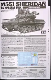 Tamiya 1/35 Scale US M551 Sheridan - Decals & Directions from Kit No. 35365