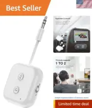 Bluetooth 5.3 Audio Transmitter Receiver - Connect 2 Headphones Effortlessly