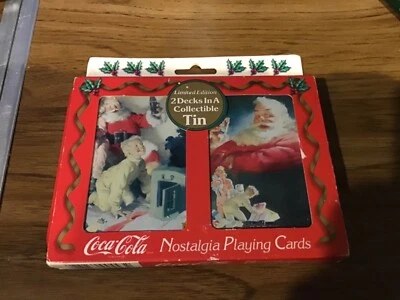 1996 Coca Cola Limited Edition Playing Cards 2 Decks in a Collectible Tin