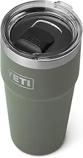 YETI Rambler Stackable Pint, Vacuum Insulated, Stainless Steel with MagSlider Lid, Camp Green