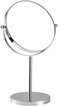 Makeup Mirror with Stand, 1X/3X Magnification Cosmetic Mirror, Double-Sided for Tabletop, Table Desk Counter Top Mirror Bathroom Shaving,360° Swivel Bathroom Mirror,Silver White