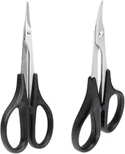 Hobbypark 2-Pack RC Vehicle Body Trimmer, 1 Straight & 1 Curved Scissor Set for RC Vehicle Truck Buggy Lexan Plastic Bodyshell Helicopter Canopy