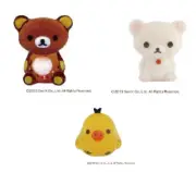JAPAN GLASS FIGURINE RIRAKKUMA 3PCS SET DECORATIVE MINIATURE SCLPTURE GLASSWARE