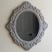 Wall Accent Mirror Vintage Accent Brown Taupe Vintage Style Home Decor 20" x 23"