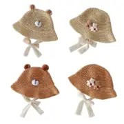Baby Straw Hat Handmade Fisherman Sun-proof Bucket Summer Visor-Cap