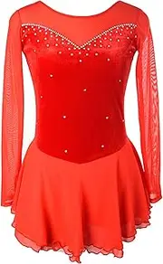 [Zagitova] Figure Skating Dress for Girls Graceful Open Back Competition Dance Outfits with Shiny Rhinestone