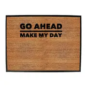Go Ahead Make My Day - Funny Novelty Doormat Man Cave Floor mat