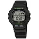 CASIO / WS-1400H-1A / 卡西歐 跑步記憶 計時 防水 電子數位 橡膠手錶 黑色 42mm