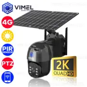 Solar Camera with 4G SIM card ULTRA HD 2K Security PTZ 3Way Installation Battery