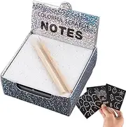 Scratch Paper Crafts - Scratch Sheets Notes with 2 Pen,Toddler Scratch Off Crafts Supplies Paper Set for Kids, Toddler, Girls, Boys, Family