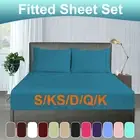 2/3PCS Bottom/Fitted Sheet Set Super King Single Double Queen Bed (No Flat)